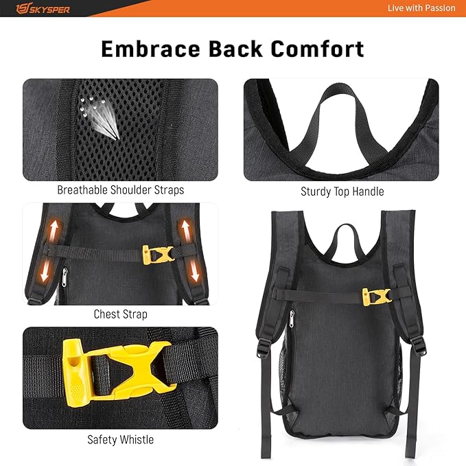 SKYSPER 15L/20L Foldable Hiking Backpack Lightweight Packable Travel Daypack - Image 4