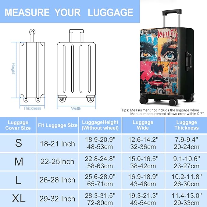 Luggage Cover Washable Suitcase Protector Anti-scratch Suitcase cover Fits - Image 6