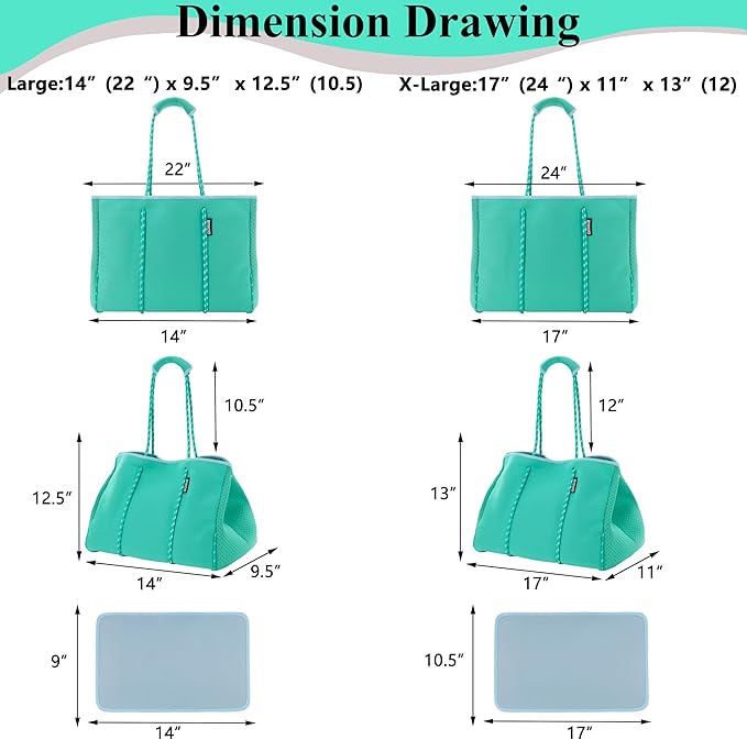 QOGiR Neoprene Multipurpose Beach Bag Tote - Image 3
