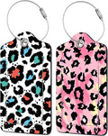 2 Pack Leopard Pattern Luggage Tags by EOBKLAX