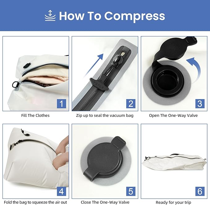 BAGAIL TPU Vacuum Bag for Travel, Reusable Compression Bag - Image 5