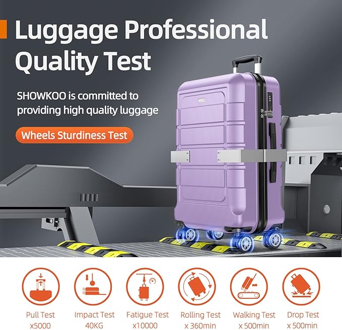 SHOWKOO Luggage Sets Expandable PC+ABS Durable Suitcase Double Wheels TSA Lock - Image 7