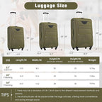 Merax Softside Luggage Set Softshell Lightweight 3 Piece Spinner Suitcase - Image 2