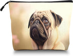 Cosmetic Bags Travel Makeup Toilet Case Waterproof Pouch for Women Girls 6.7X9.45inches - Pug Dog With A Pensive Expression