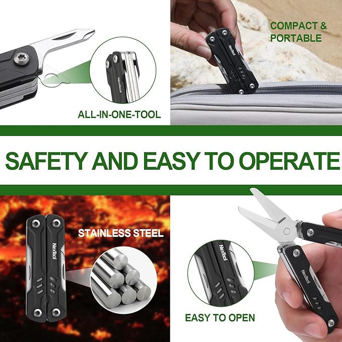 NexTool Keychain Multitool, Mini Sailor Scissors, 10 in 1 Mini Multitool - Image 3