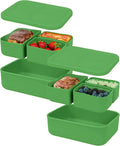 Platinum Silicone Bento Lunch Box Set of 2 – 3 Compartments, Microwave & by VERSATYLE