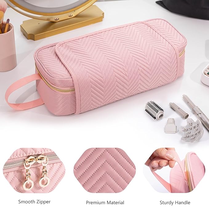 2IN1 Hair Tools Travel Bag with Heat Resistant Mat for Shark Flexstyle, Flat Irons, Straighteners, Curling Iron, Hair Dryer Case Compatible with Revlon One-Step Hair Dryer, Hair Essentials