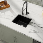 Dcolora 18 Inch Quartz Composite Black Wet Bar Sink Undermount Small Prep - Image 7