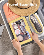 Travel Clear Makeup Bag with Makeup Brush Bag, Leather Makeup Case Toiletry Bag - Image 4