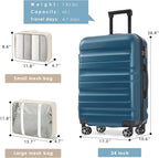 Merax 24 Inch Luggage Set Hardshell ABS Medium Suitcase - Image 5