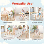 HONEY JOY Baby High Chair, 6 In 1 Convertible Wooden Highchair - Image 3