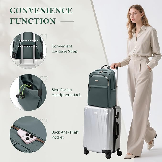 Travel Backpack for Women Personal Carry On Bag Business Weekender Hiking - Image 3