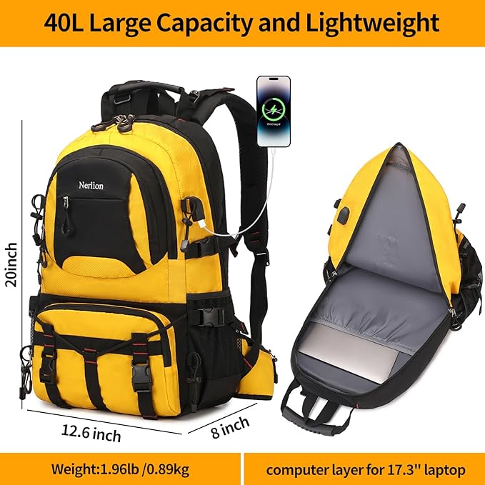 Nerlion 40L Hiking Backpack Travel Backpack - Image 5