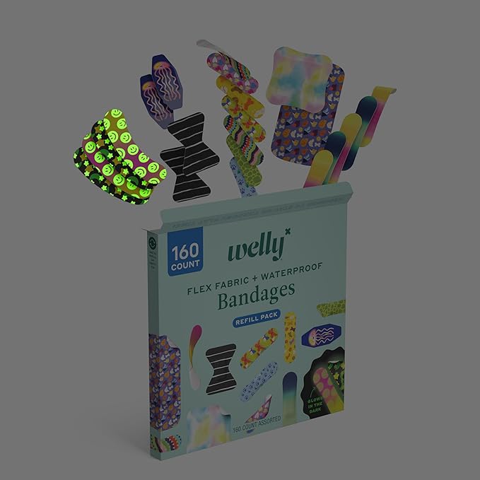 Welly Bandage Large Refill Pack | Adhesive Flexible Fabric, Glow-in-The-Dark & - Image 4