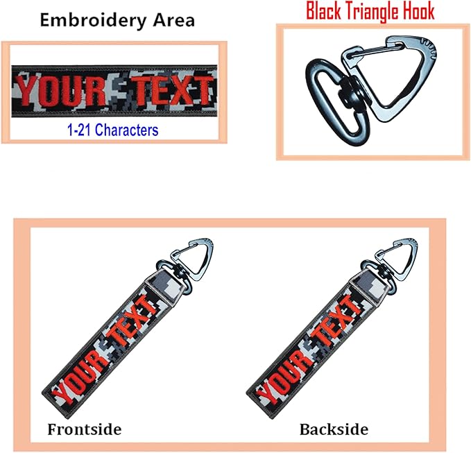 Custom Luggage Tags, Custom Personalized Luggage tag Name, Embroidery Key Ring - Image 2
