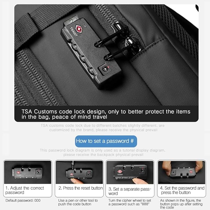 Men Travel Backpack vacuum compression 17 inch Laptop Backpack Business Large - Image 5