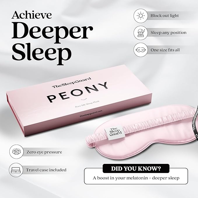 Pure Silk Sleep Mask Light Blocking Travel Essentials. Eye Masks - Image 3