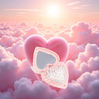 Pink Heart Hair Brush With Mirror, Air Cushion Folding Brush, and Massage Styling Tools for Women and Girls