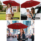 Compact Inverted Travel Umbrella, Automatic Open Close, 9-Rib 46 Inch Windproof - Image 8