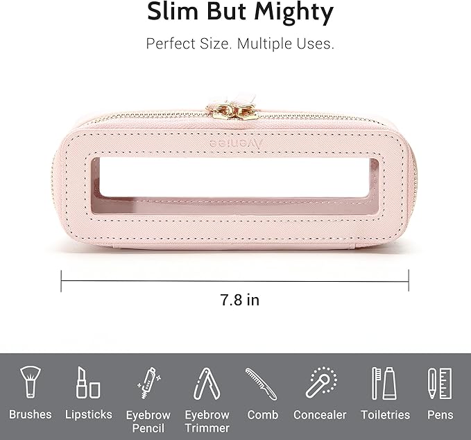 Aveniee Clear Makeup Brush Bag, Slim Cosmetic Brush Holder, small Toiletry Bag - Image 4
