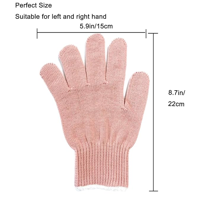 Lessmon Professional Heat Resistant Glove for Hair Styling Heat Blocking for Curling, Flat Iron and Curling Wand Suitable for Left and Right Hands, 1 Piece, Light Pink