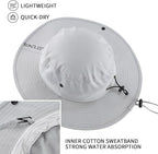Home Prefer UPF50+ Mens Sun Hat Wide Brim Womens UV Protection Beach Bucket Hat - Image 3