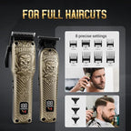 BESTBOMG® Hair Clippers for Men, Professional Hair Clippers, Beard Trimmer& Rechargeable Shaver Set, Metal T-Blade, LED Display, Barber Hair Cutting Kit for Men Grooming & Gifts, BS-807E (Bronze)