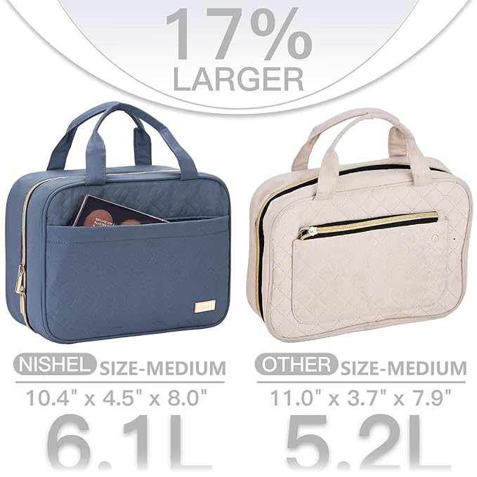 NISHEL Travel Toiletry Bag for women, Portable Hanging Organizer for - Image 3