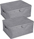 ANMINY 2PCS Storage Bins with Zipper Lids 13 Qt Lidded Fabric Storage Boxes by ANMINY