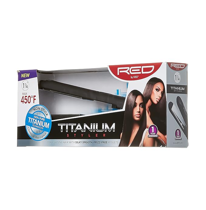 RED by KISS Titanium Styler Flat Iron (Titanium, 1 1/4")
