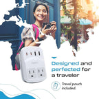 Ceptics World Travel Adapter Kit 2 USB-A, USB-C US Outlets, 20W/QC 18W Power - Image 4