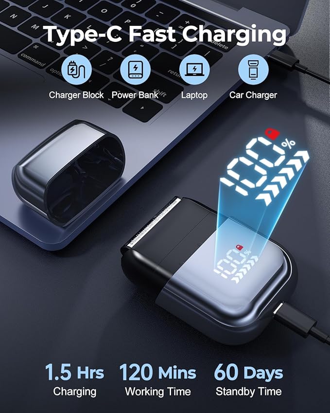 Foil Shavers for Men, Mini Electric Razors for Close Shaving Face - Image 2