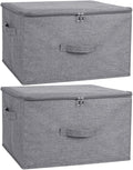 ANMINY 2PCS Storage Bins with Zipper Lids 51.9 Qt Lidded Fabric Storage Boxes by ANMINY