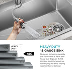 KRAUS Fairlane 33-inch Drop In/Top Mount Double Bowl 18-Gauge Stainless Steel - Image 8