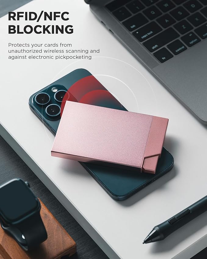 VULKIT Pop up Card Holder Minimalist Credit Card Holder RFID Blocking Slim - Image 4