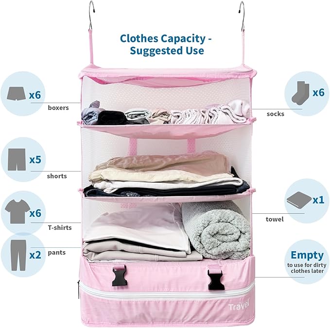 Grand Fusion Stow-N-Go Travel Luggage Organizer – Portable Hanging Travel - Image 2