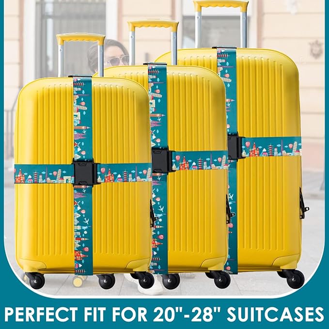 Adjustable Travel Luggage Strap Suitcase Belt Travel Bag Accessories 1.96 in W - Image 4