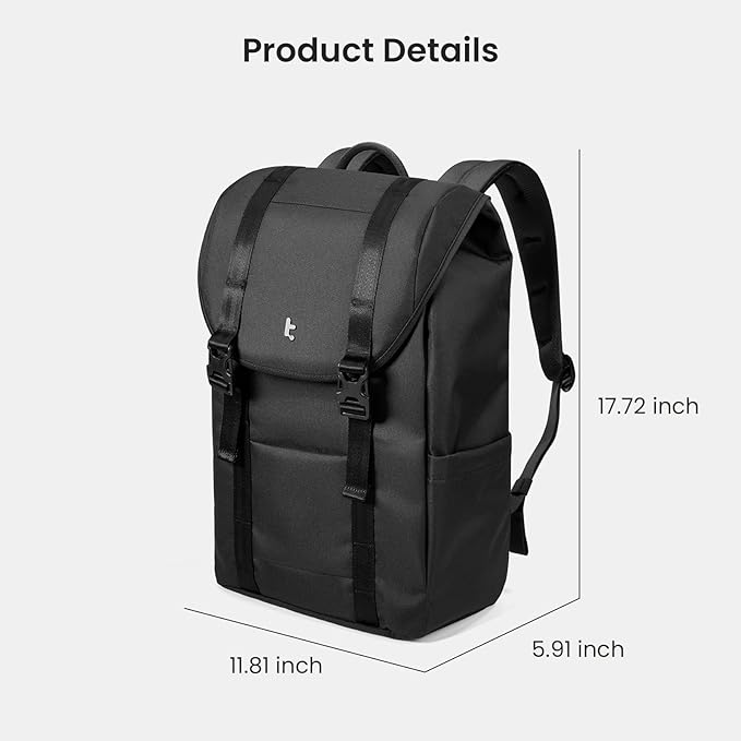 tomtoc Flap Laptop Backpack, Lightweight, Water-Resistant Casual Daypack - Image 9
