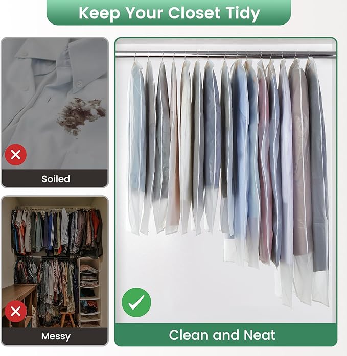 10 Pack Translucent Garment Bags - Image 4