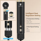 Hot Air Brush Hair Styler, 6 in 1 Hair Dryer Brush Auto Wrap Curlers Frizz-Free Styling Tool for All Hair Types Fast Drying, Curling, Smoothing, Volumizing & Straightening with Travel Storage Case