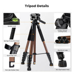 75" Aluminum Camera Tripod (Bronze Gold)