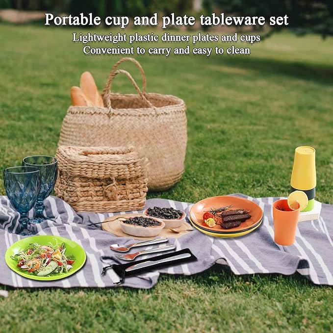 Evanda Camping Cutlery Set, Reusable Light Weight Mug, Plate and Stainless - Image 3