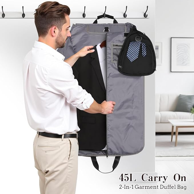 Garment Duffle Bags for Travel, Carry On Garment Duffel Weekender Bag 45L | - Image 7