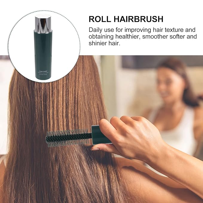 Luxshiny Round Brush for Blow Drying Curly Hair, Bangs, Thin Short Hair, Ergonomic Handle Material, Portable Travel Brush for Women