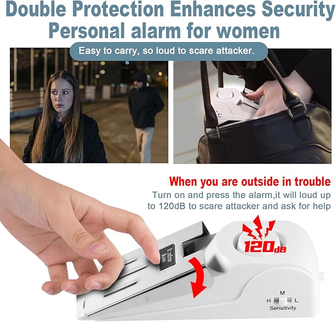 Fuers Portable Door Lock & Door Stop Alarm, Dual Protection Home Security Door - Image 5