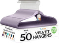 Premium Velvet Hangers 50 Pack Ultra Thin Non Slip Adult Felt Space Saving Suit by TECHZOO