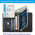 Passport Holder With Luggage Tag Travel Essentials Passport Cover Wallet RFID - Image 4