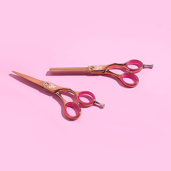 Cricket Shear Xpressions Hey Rosie 30T Professional Hair Cutting Scissors - Barber Scissors, Japanese Stainless Steel, Ideal for Stylists and Home Use, Hey Rosie - Rose Gold