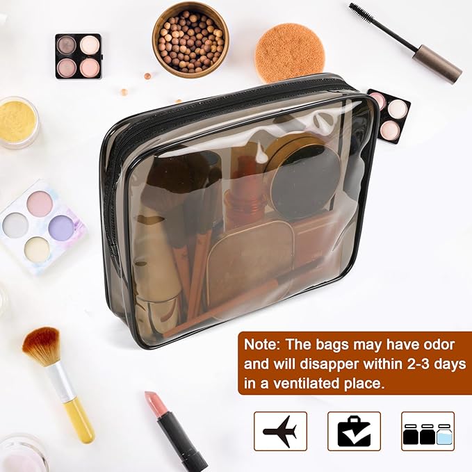 APREUTY Clear Makeup Bags, TSA Approved 6 Pcs Cosmetic Makeup Bags Set Clear PVC - Image 5