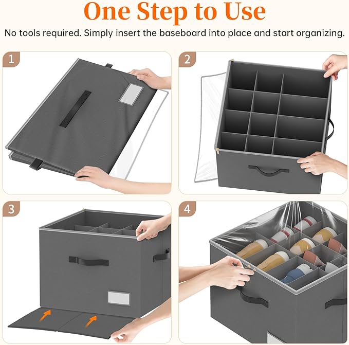 Shoe Organizer for Closet, 2 Pack Foldable Shoe Storage Containers, Fits up - Image 7